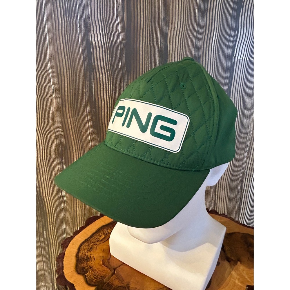 Ping Mens Golf Hat Green Heritage Tour Masters Quilted Snapback Adjustable Cap